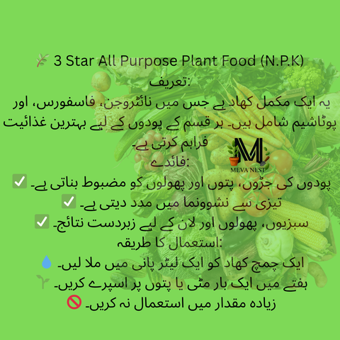 3 Star All Purpose Plant Food – Complete Nutrition for Healthy Growth 500g
